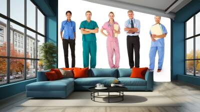 Mixed group of medical professionals Wall mural