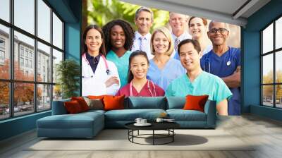 Outdoor Portrait Of Medical Team Wall mural