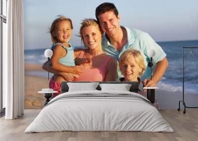 Portrait Of Family On Beach Holiday Wall mural