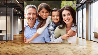 Portrait Of Hispanic Family In Countryside Wall mural