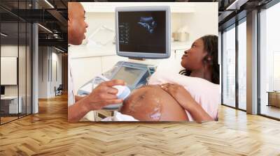 Pregnant Woman Having 4D Ultrasound Scan Wall mural