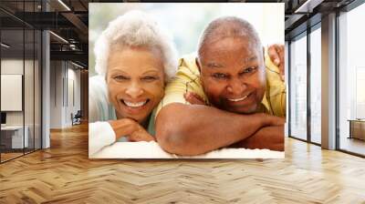 Senior African American couple at home Wall mural