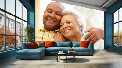 senior african american couple at home Wall mural