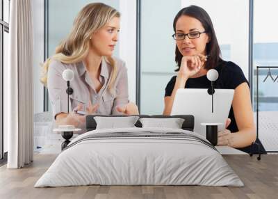 two businesswomen meeting in office Wall mural