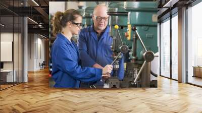 Two machinists working on machine Wall mural