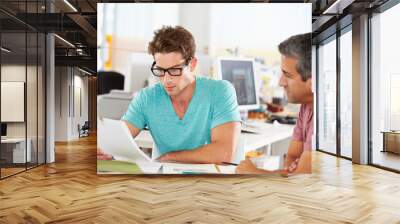 two men meeting in creative office Wall mural