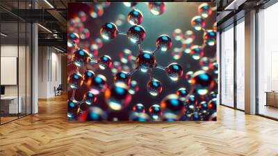 A close-up visualization of molecular structures with a futuristic, scientific feel Wall mural