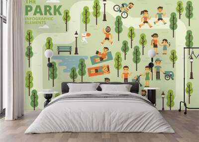 The Park Infographic Elements Wall mural