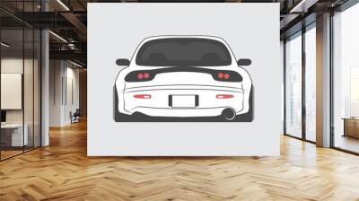 Japan tuned car isolated. Back view. Vector illustration Wall mural