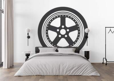 Vector car wheel icon Wall mural