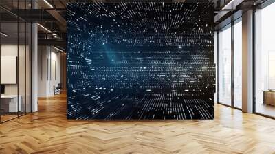 An abstract digital background with binary code and AI algorithms running in the background Wall mural