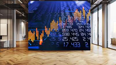 3d rendering of  stock exchange display panel Wall mural