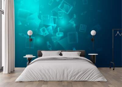 abstract technology line vector background Wall mural