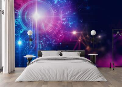 Astrology and alchemy sign background illustration Wall mural