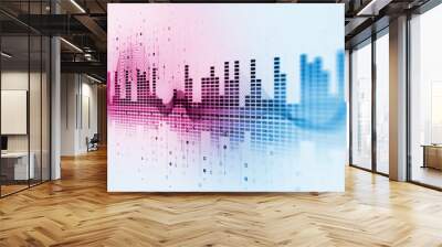 Audio waveform abstract technology background Wall mural