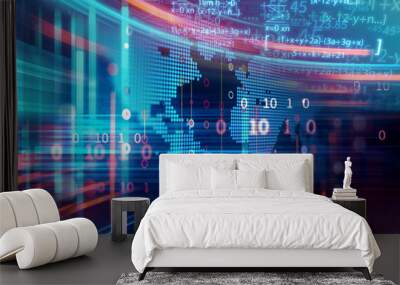 Big data futuristic visualization abstract illustration Wall mural