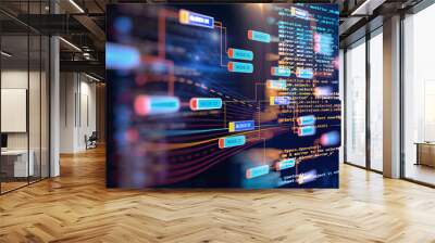 Big data futuristic visualization abstract illustration Wall mural