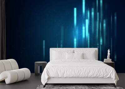 blue geometric  shape abstract technology background Wall mural