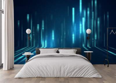 blue geometric  shape abstract technology background Wall mural