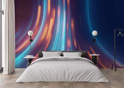 blue geometric  shape abstract technology background Wall mural