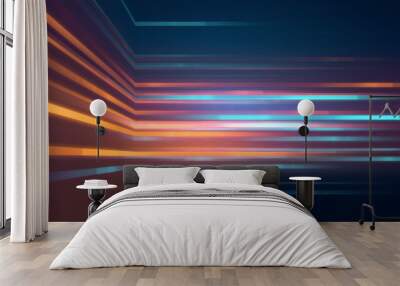 blue geometric  shape abstract technology background Wall mural