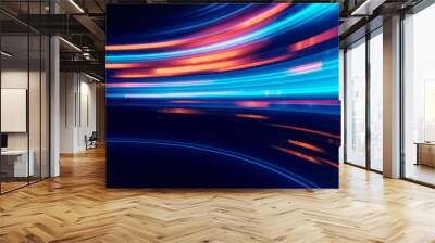 blue geometric  shape abstract technology background Wall mural