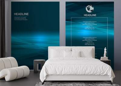 blue technology graphic design element flyer template Wall mural