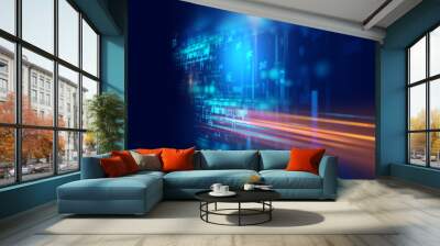 digital code number abstract technology background Wall mural