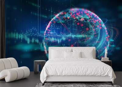 earth futuristic technology abstract background illustration Wall mural