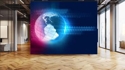 earth futuristic technology abstract background illustration Wall mural