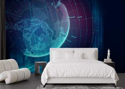 earth futuristic technology abstract background Wall mural