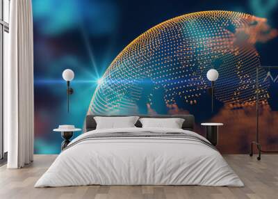 earth futuristic technology abstract background Wall mural