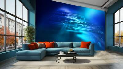 financial graph on technology abstract background Wall mural