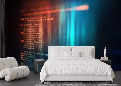 Programming code abstract technology background of software deve Wall mural