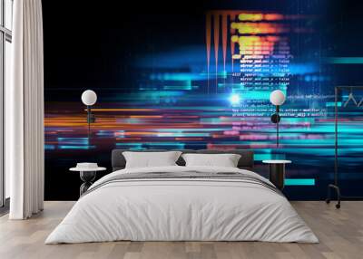 Programming code abstract technology background of software developer and  Computer script 3d illustration Wall mural