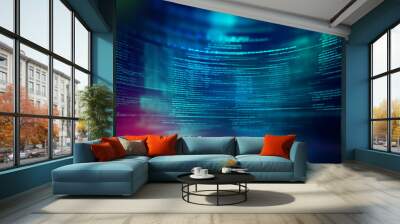 Programming code abstract technology background of software developer and  Computer script 3d illustration Wall mural