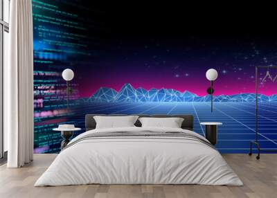 Programming code abstract technology background of software developer and  Computer script banner 3d illustration Wall mural