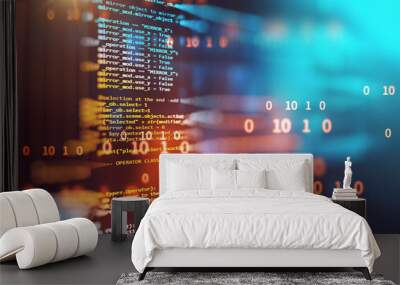 Programming code abstract technology background of software developer and  Computer script Wall mural