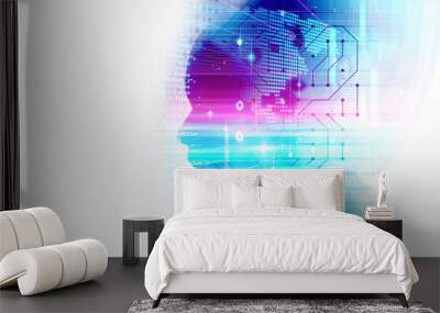 Programming code abstract technology background of software developer and  Computer script Wall mural