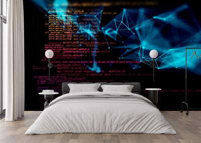 Programming code abstract technology background of software developer and  Computer script Wall mural