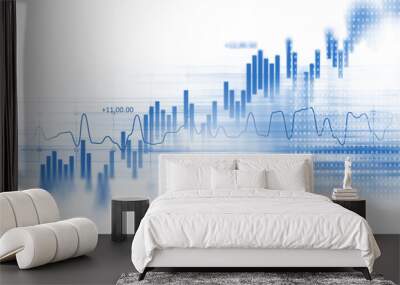 technical financial graph on technology abstract background Wall mural