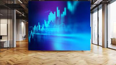 technical financial graph on technology abstract background Wall mural