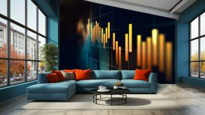 technical financial graph on technology abstract background Wall mural