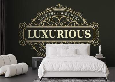 Antique luxury label vintage ornamental logo Wall mural