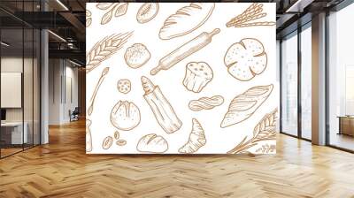  Bread vector hand drawn set illustration - Hand drawn - Out line Wall mural