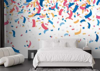 Colorful Confetti Celebration Background - Festive Design Wall mural