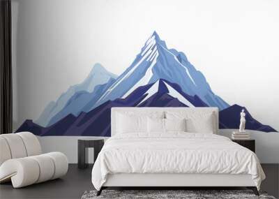 Snowy Mountain Peak Illustration - Vector Graphic Wall mural