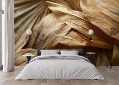 Dried palm leaves pattern which has withered or lacks water botanical background Wall mural