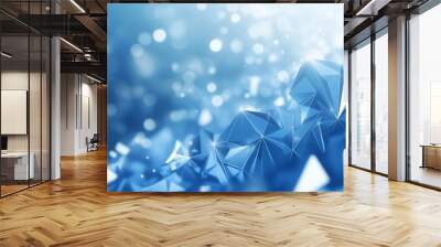 Low poly geometric deep and pale with light abstract background Wall mural