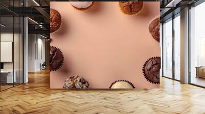 Muffin mini tart sweet snack baked dough for tea time party homemade Wall mural